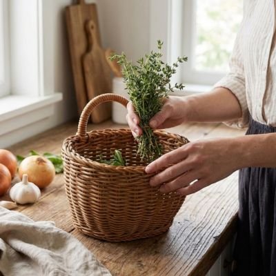 Panier de rangement en osier 