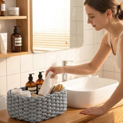 Panier de rangement salle de bain 